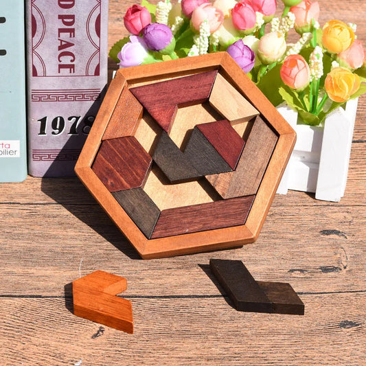 Wooden geometric shape jigsaw puzzle board, view 2