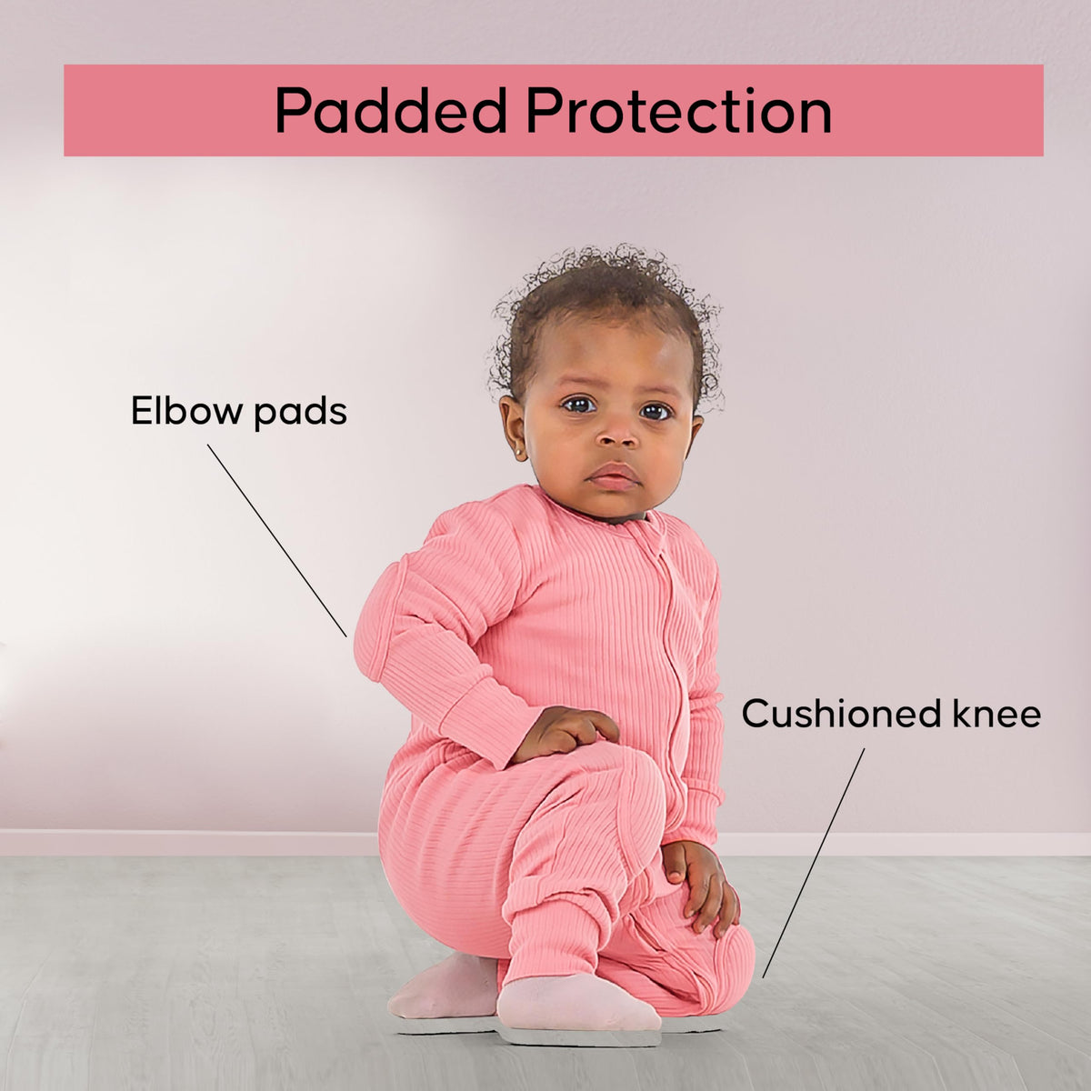 NurtureNauts Scootadillo® Padded Baby Romper — 100% Cotton