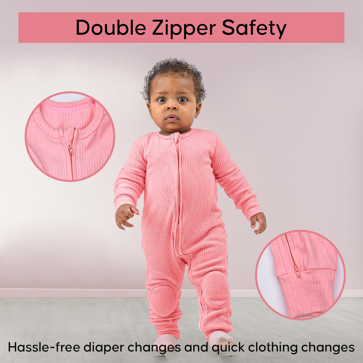 NurtureNauts Scootadillo® Padded Baby Romper — 100% Cotton