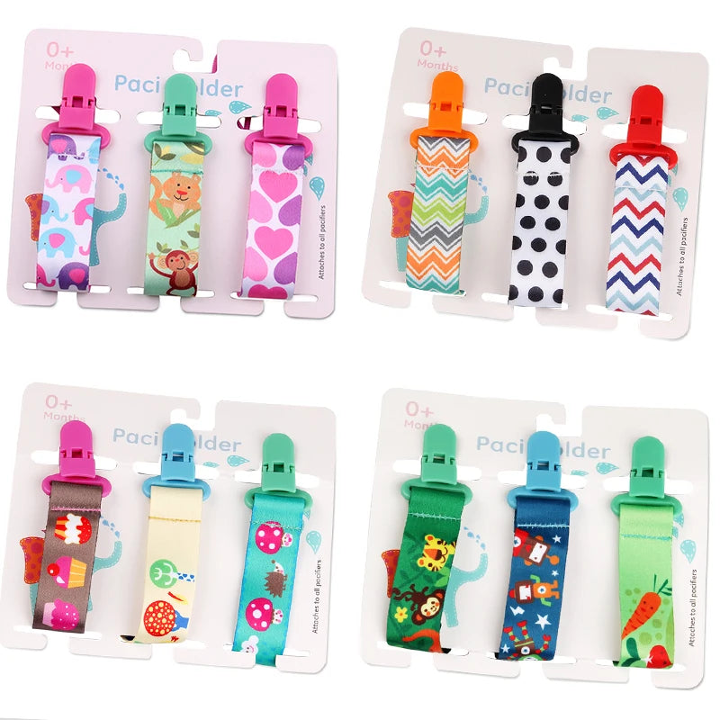 3-Pack Baby Pacifier Clips