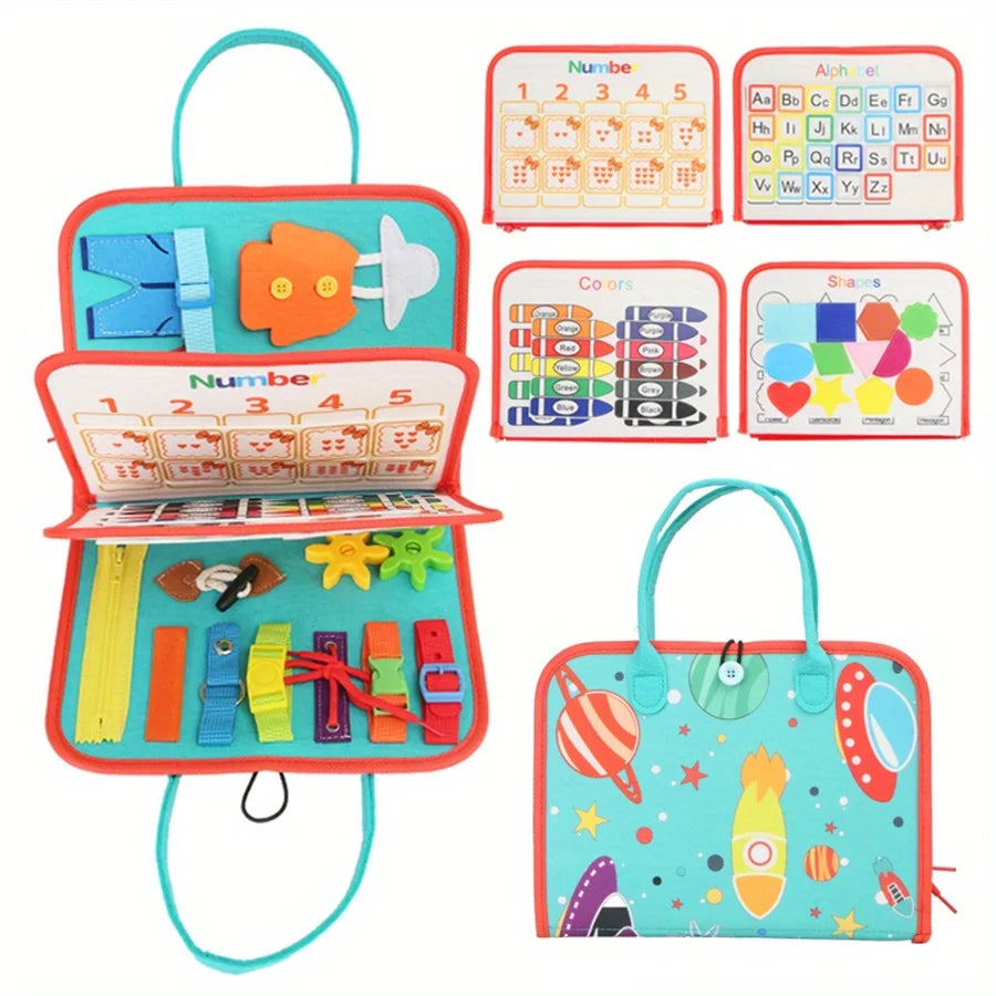 Montessori Busy Board Toys for Preschoolers – Sensory Development, Educational Travel Toys, and Fine Motor Skill Learning Gifts