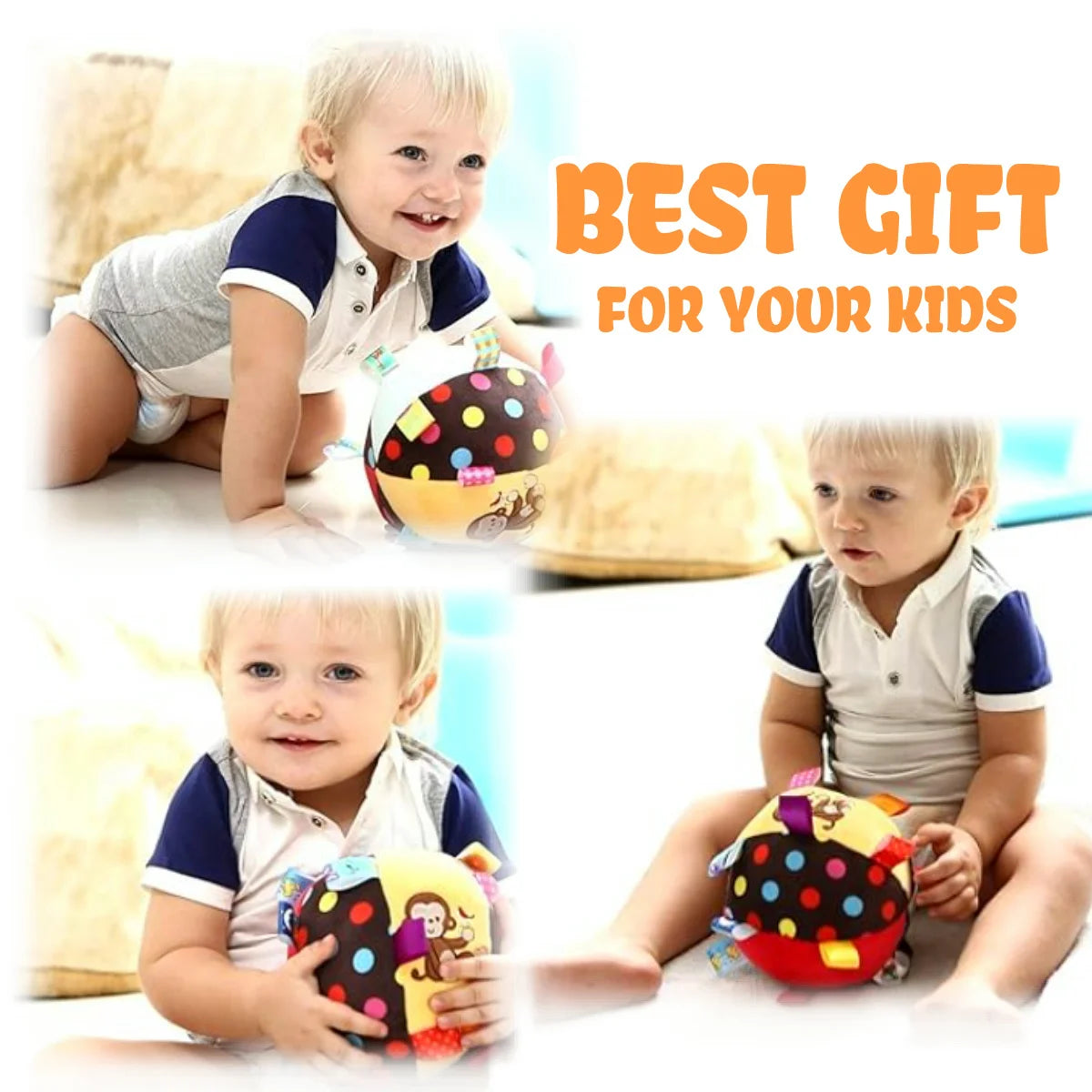 Sensory Musical Plush Soft Ball Baby Toy, view 2