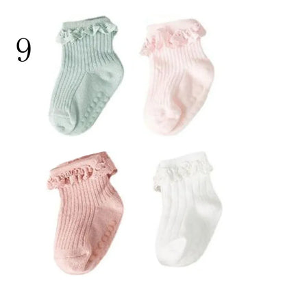 4-Pack Baby Non-Slip Cotton Socks — Autumn/Winter