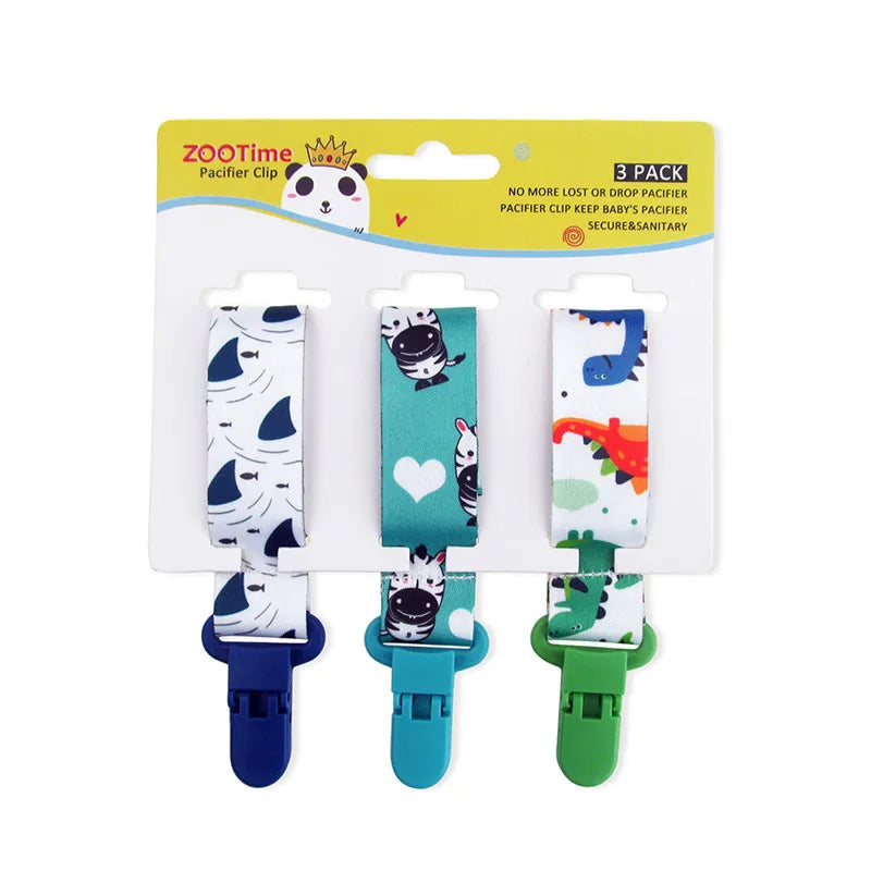 3-Pack Baby Pacifier Clips – Durable Soother Holder & Nipple Chain