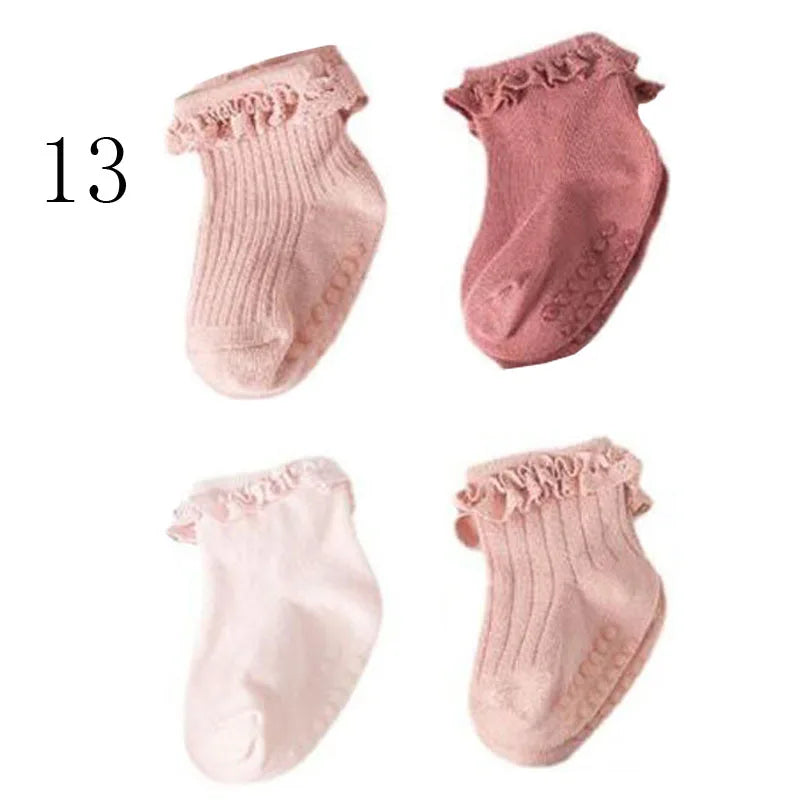 4-Pack Baby Non-Slip Cotton Socks — Autumn/Winter