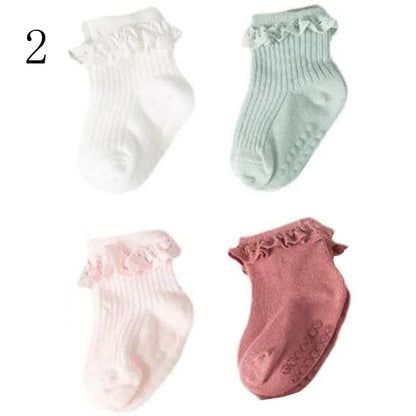 4-Pack Baby Non-Slip Cotton Socks — Autumn/Winter