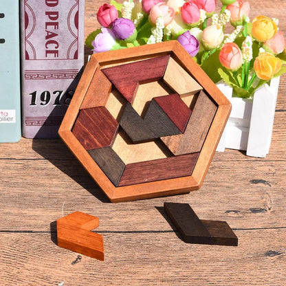 Wooden geometric shape jigsaw puzzle board, view 2