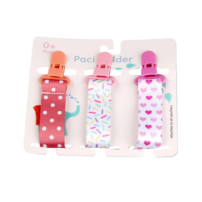3-Pack Baby Pacifier Clips – Durable Soother Holder & Nipple Chain