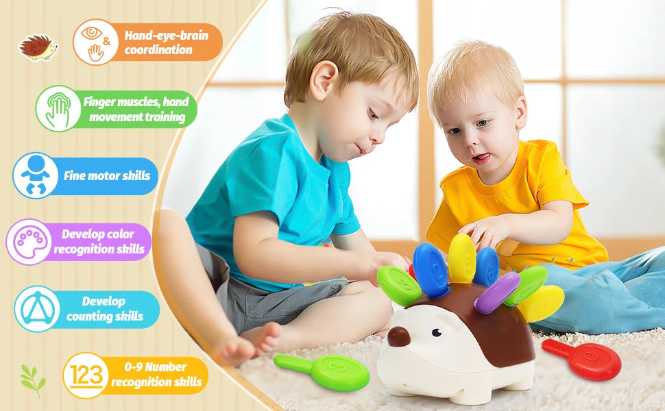 Montessori Sensory Hedgehog Toy — Fine Motor Skills for Ages 1–4