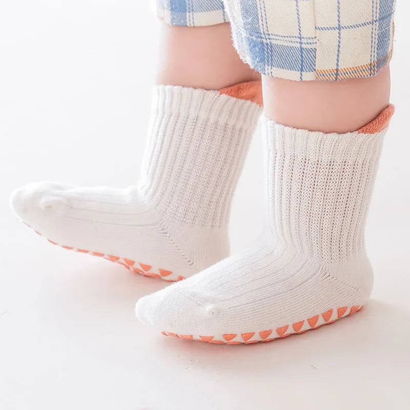 3-Pack Kids Non-Slip Breathable Cotton Floor Socks