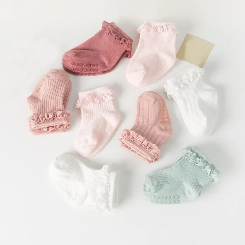 4-Pack Baby Non-Slip Cotton Socks