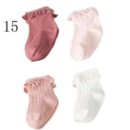 4-Pack Baby Non-Slip Cotton Socks — Autumn/Winter