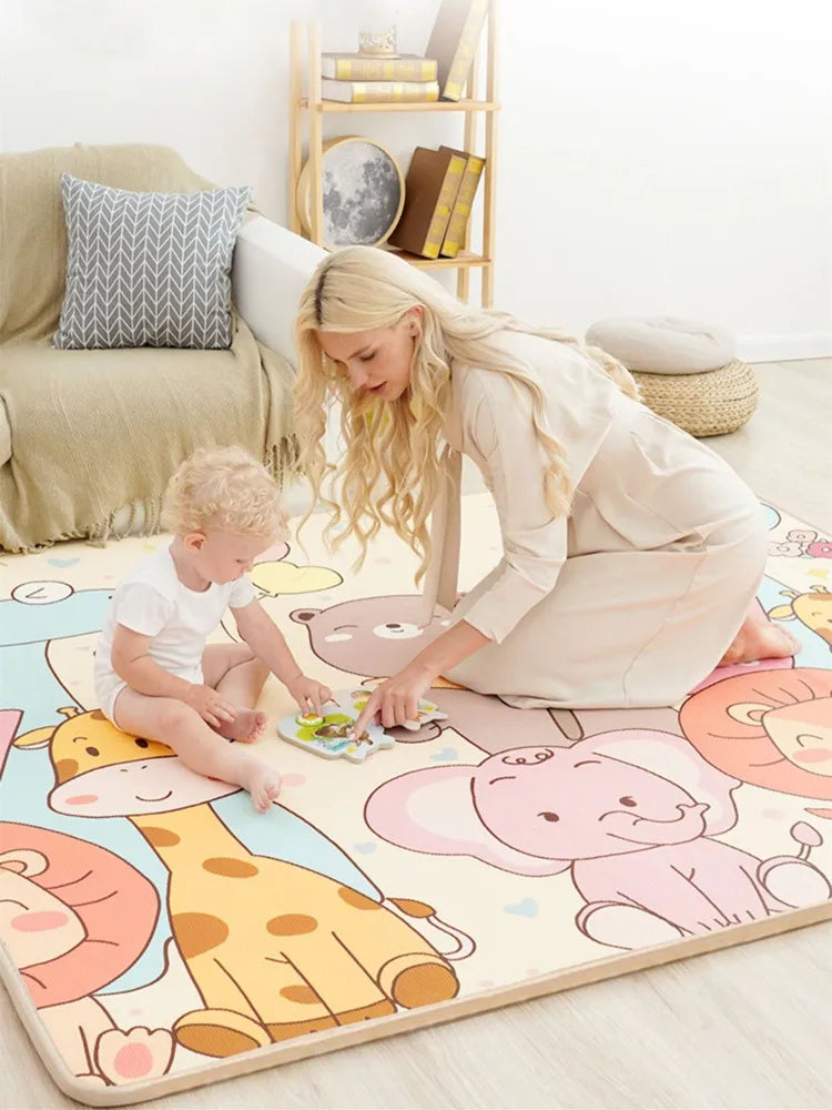 Double Sided Educational Baby Play Mat – Large Foldable Foam Activity Rug | 5 Sizes, Safe Crawling Carpet for Kids & Toddlers