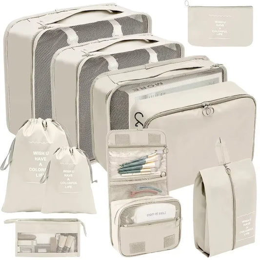 7-Piece Family Packing Organizer Set in beige