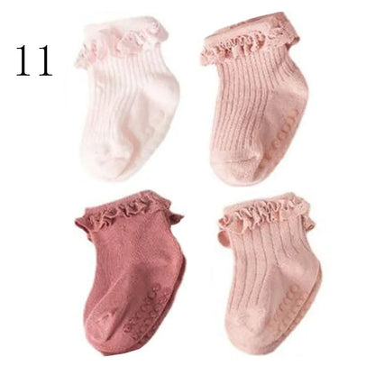 4-Pack Baby Non-Slip Cotton Socks — Autumn/Winter