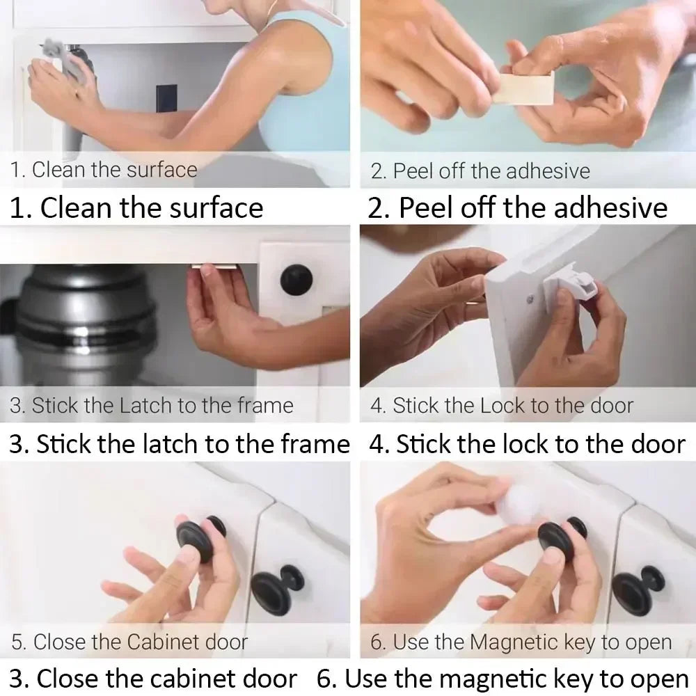 Magnetic Baby Safety Drawer Locks | No-Drill Cabinet Protection