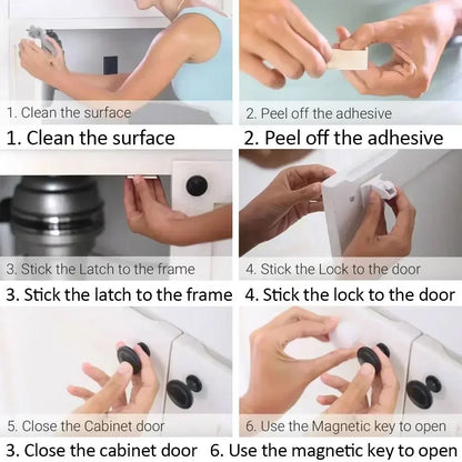 Magnetic Baby Safety Drawer Locks | No-Drill Cabinet Protection