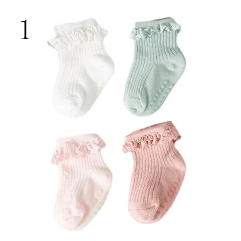 4-Pack Baby Non-Slip Cotton Socks — Autumn/Winter