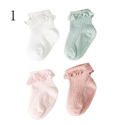 4-Pack Baby Non-Slip Cotton Socks — Autumn/Winter