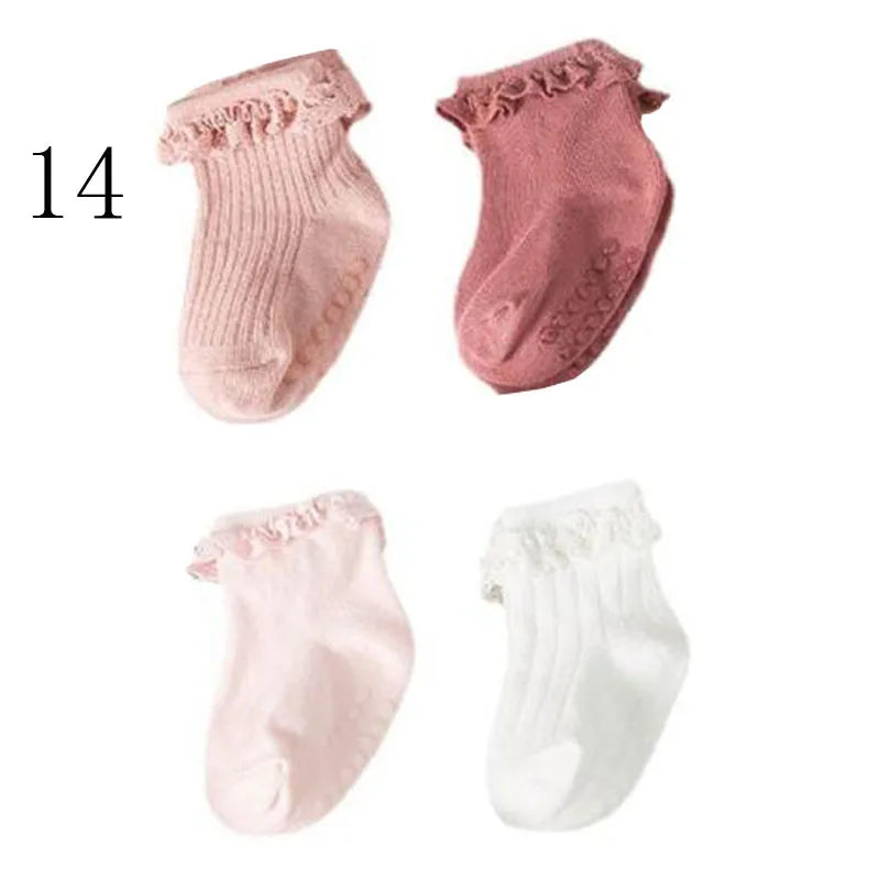 4-Pack Baby Non-Slip Cotton Socks — Autumn/Winter