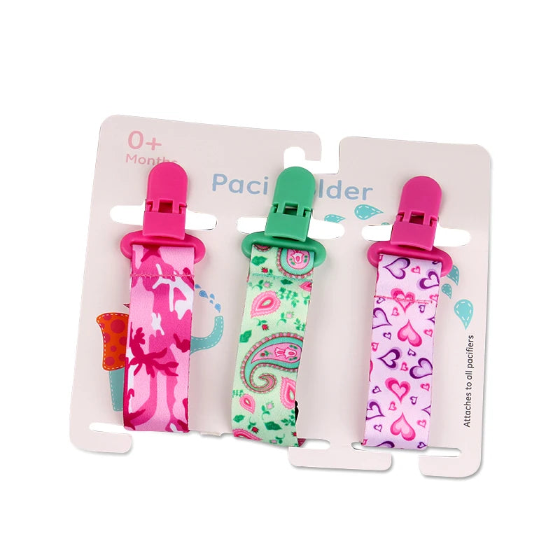 3-Pack Baby Pacifier Clips – Durable Soother Holder & Nipple Chain