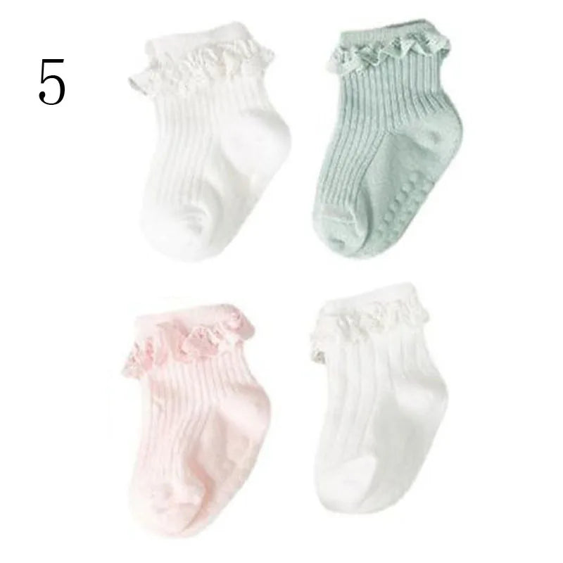 4-Pack Baby Non-Slip Cotton Socks — Autumn/Winter