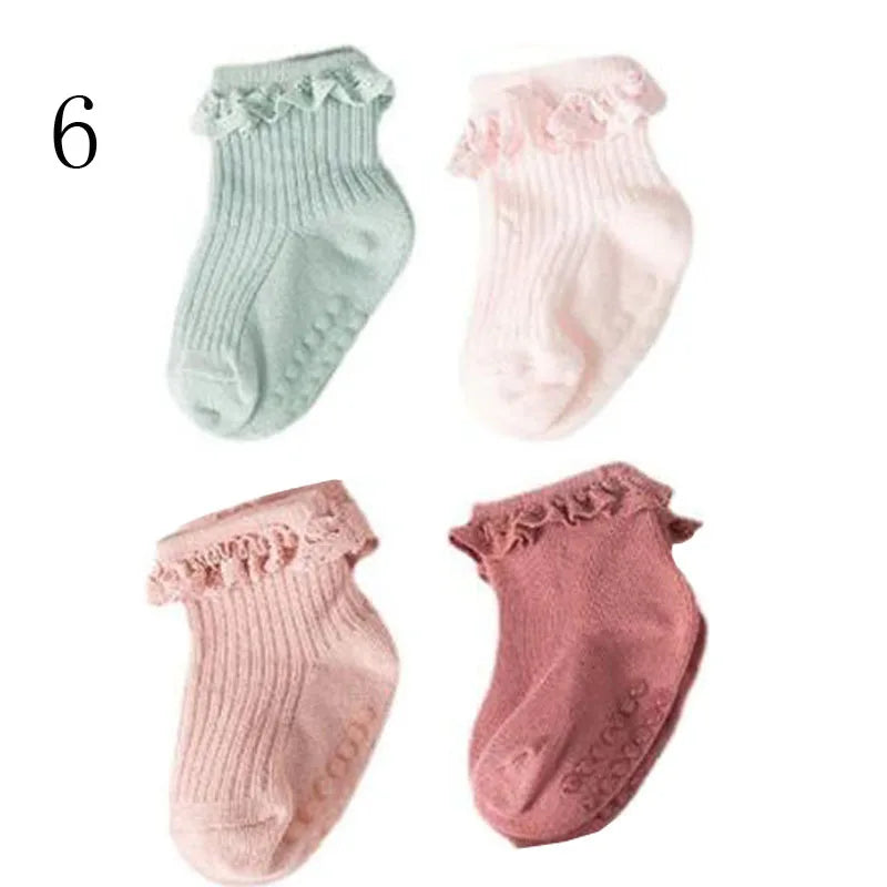 4-Pack Baby Non-Slip Cotton Socks — Autumn/Winter