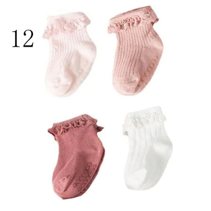 4-Pack Baby Non-Slip Cotton Socks — Autumn/Winter