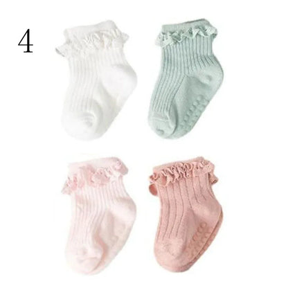 4-Pack Baby Non-Slip Cotton Socks — Autumn/Winter
