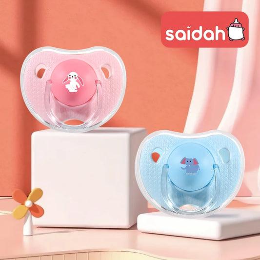 Cartoon silicone baby pacifier with storage box