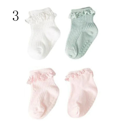 4-Pack Baby Non-Slip Cotton Socks — Autumn/Winter