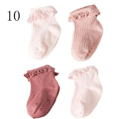4-Pack Baby Non-Slip Cotton Socks — Autumn/Winter