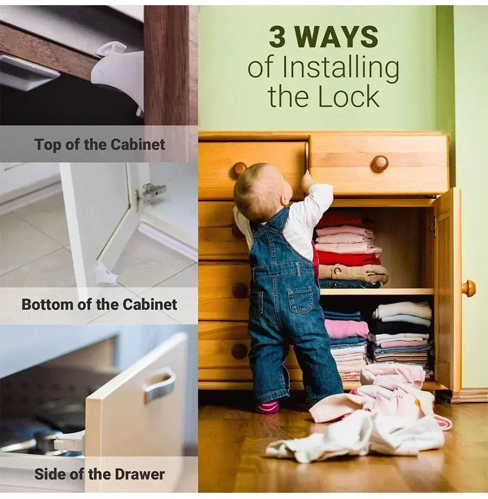 Magnetic Baby Safety Drawer Locks | No-Drill Cabinet Protection