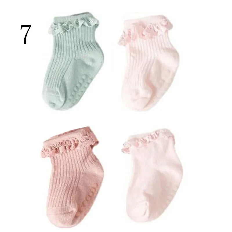 4-Pack Baby Non-Slip Cotton Socks — Autumn/Winter
