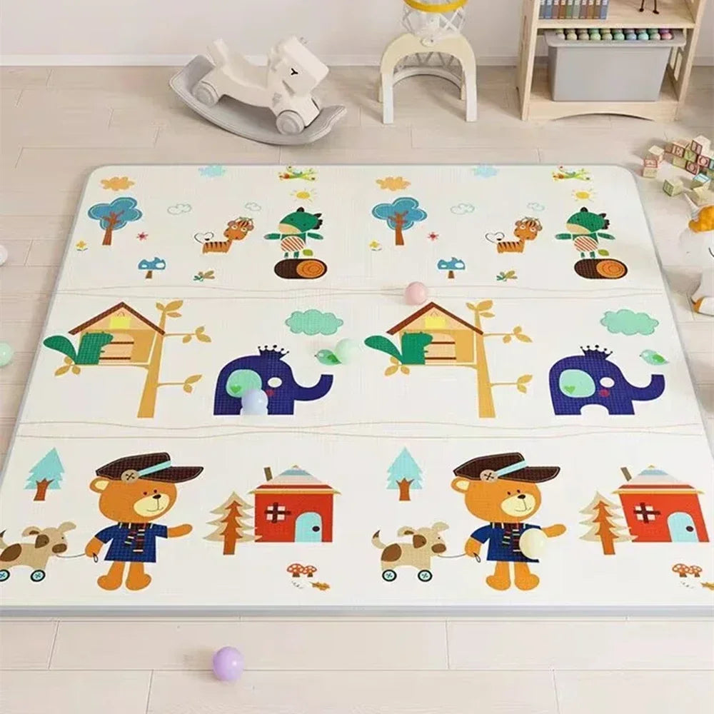 Double Sided Educational Baby Play Mat – Large Foldable Foam Activity Rug | 5 Sizes, Safe Crawling Carpet for Kids & Toddlers