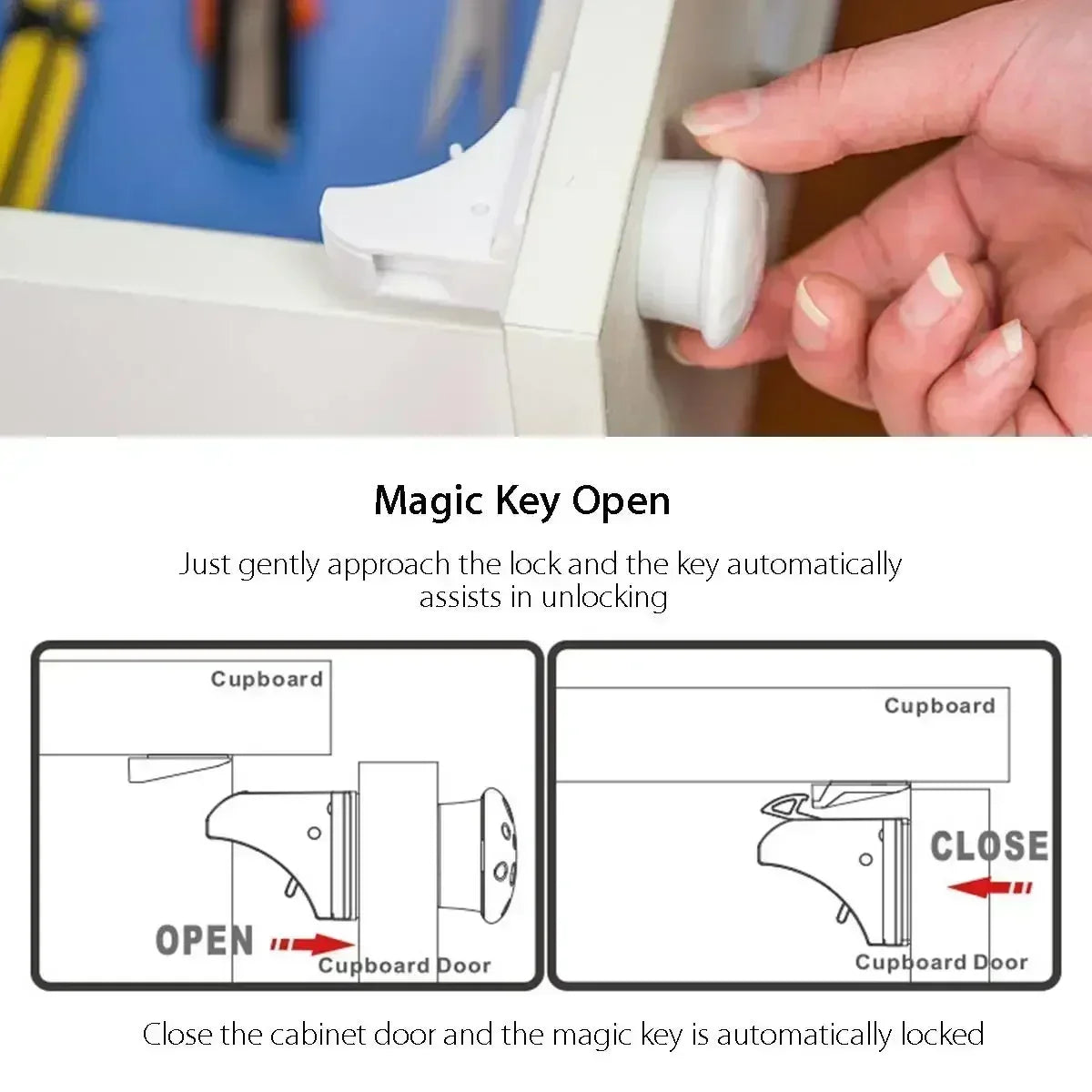 Magnetic Baby Safety Drawer Locks | No-Drill Cabinet Protection