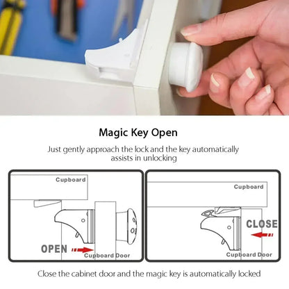 Magnetic Baby Safety Drawer Locks | No-Drill Cabinet Protection