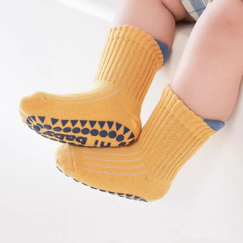3-Pack Kids Non-Slip Breathable Cotton Floor Socks