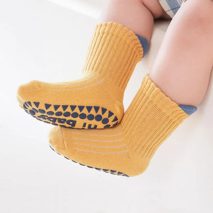 3-Pack Kids Non-Slip Breathable Cotton Floor Socks