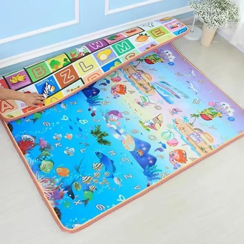 Double Sided Educational Baby Play Mat – Large Foldable Foam Activity Rug | 5 Sizes, Safe Crawling Carpet for Kids & Toddlers
