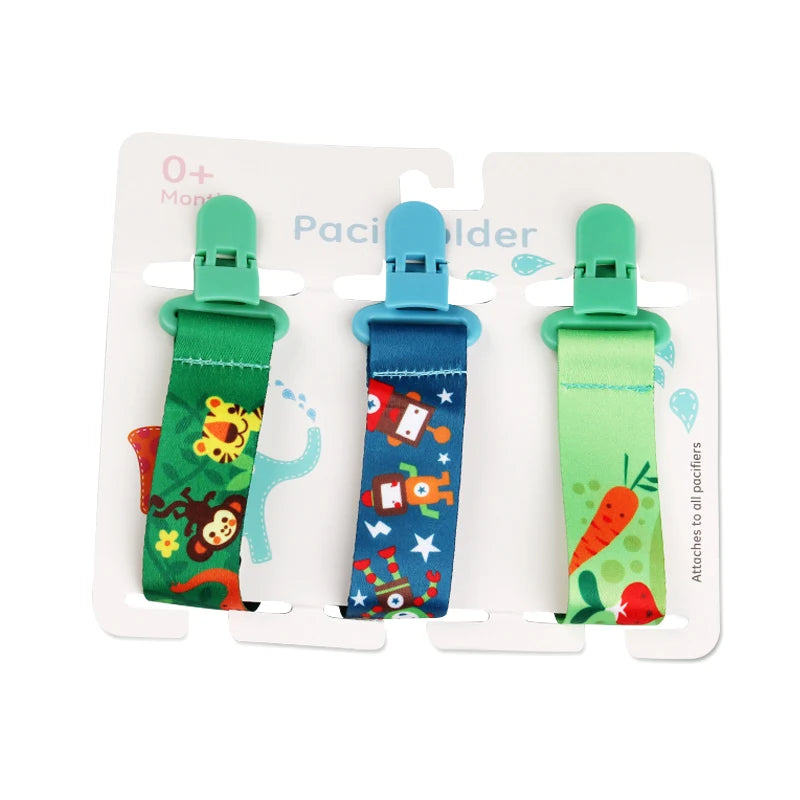3-Pack Baby Pacifier Clips – Durable Soother Holder & Nipple Chain