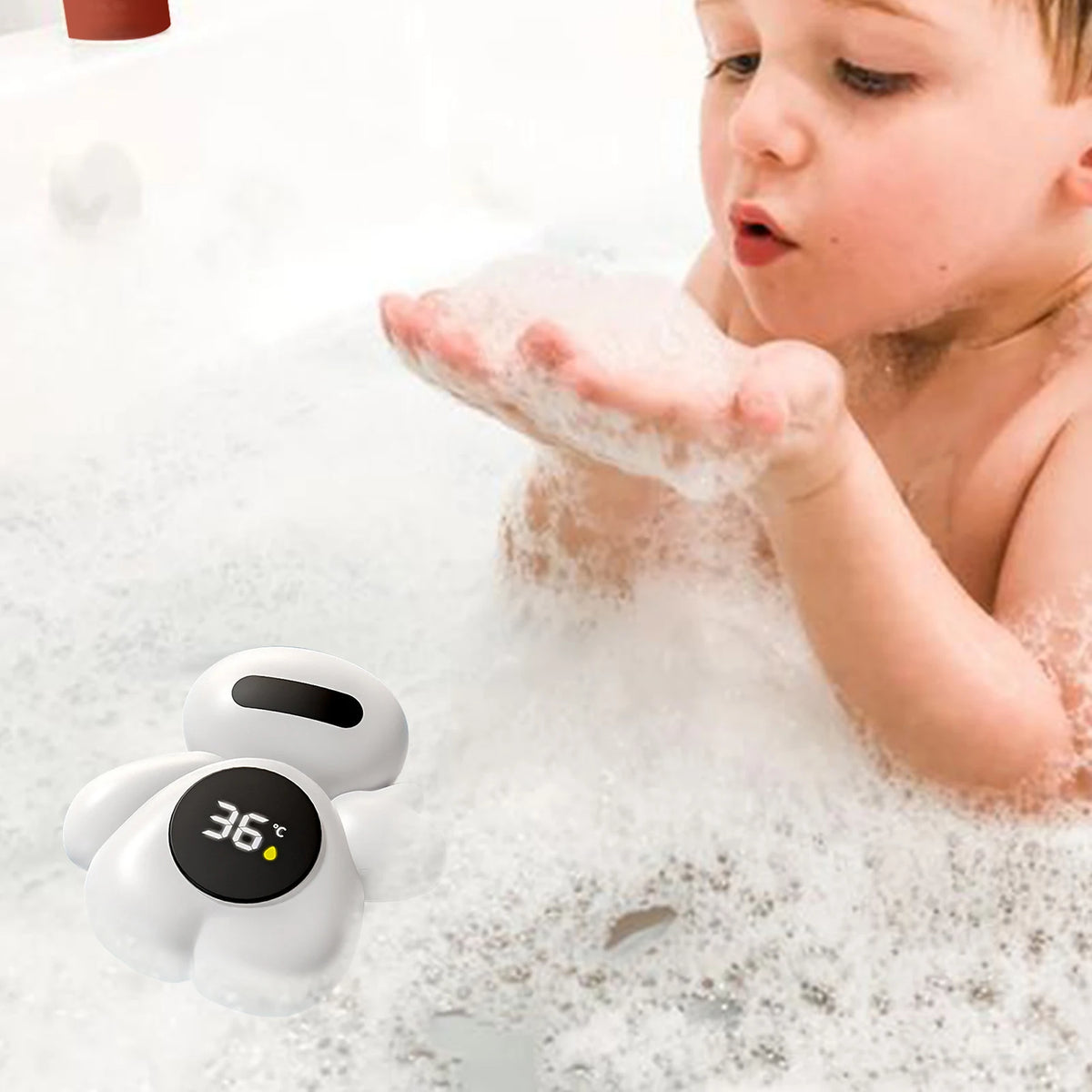 Floating baby bath water thermometer
