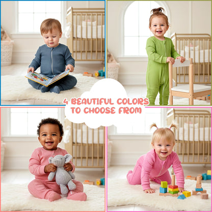 NurtureNauts padded cotton baby romper, knee and elbow cushioning detail