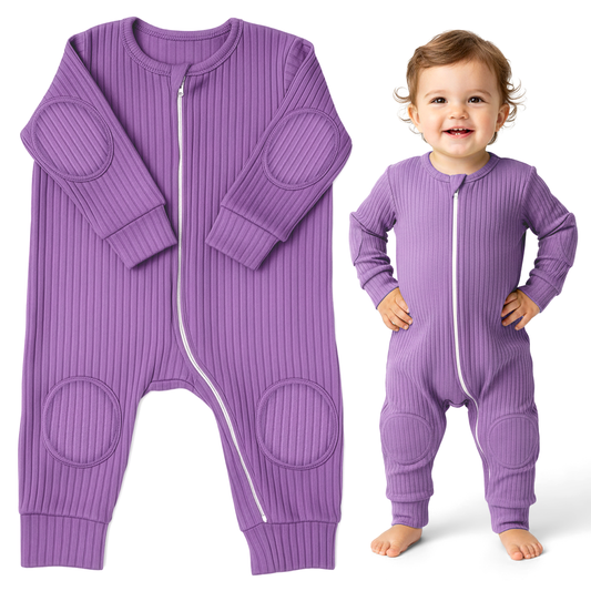 NurtureNauts® Scootadillo Lightweight Padded Baby Romper — 94% Rayon / 6% Nylon